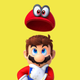 Mario Odyssey's hero making a puzzled look at his hat.